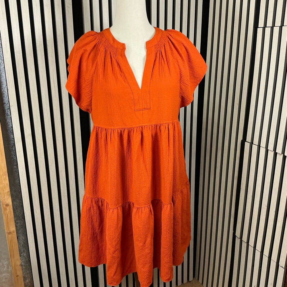 Calvin Klein Vibrant Orange Mini Dress, Sz 10